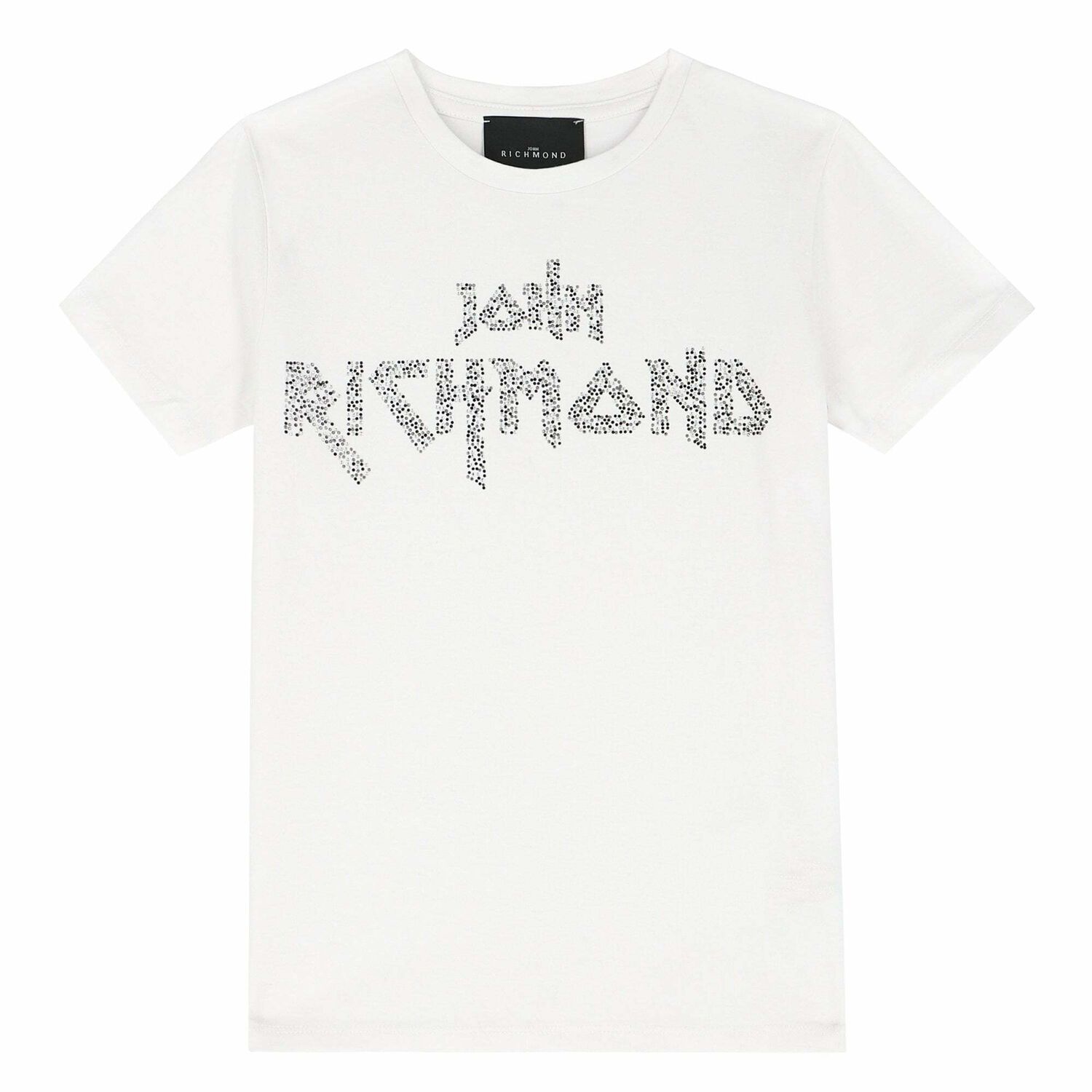 Girls White Embellished T-Shirt, 1, hi-res image number null