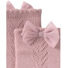 Younger Pink Knitted Bow Socks, 1, hi-res