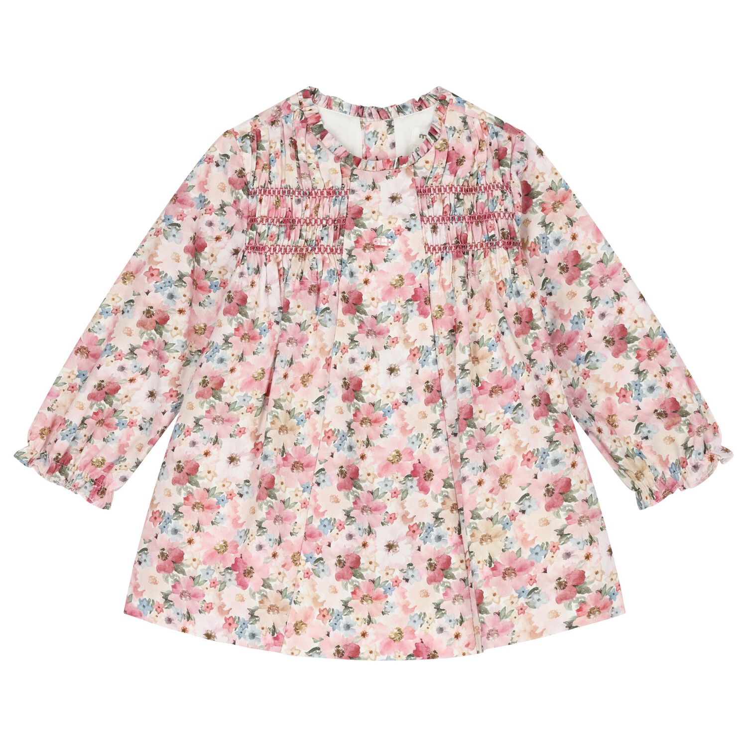 Baby Girls Pink Floral Dress, 2, hi-res