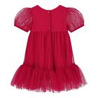 Baby Girls Red Embellished Tulle Dress Set, 1, hi-res