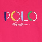 سويت شيرت بنات بالشعار محبوك باللون الزهرى, 1, hi-res