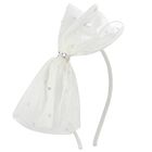 Girls Ivory Bow Headband, 2, hi-res