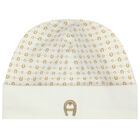 طقم أفرول بالشعار باللون العاجي والذهبي, 1, hi-res