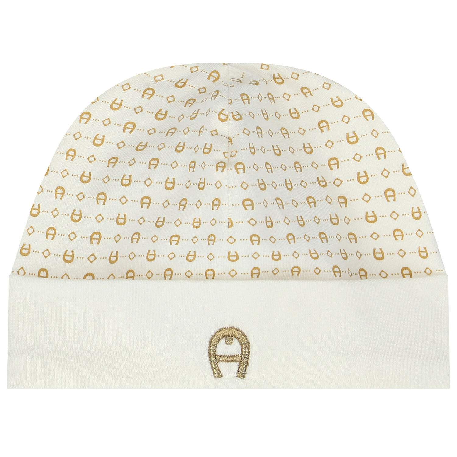 طقم أفرول بالشعار باللون العاجي والذهبي, 1, hi-res