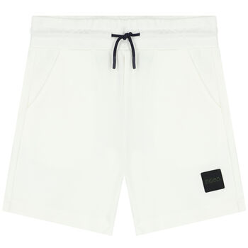 Boys White Logo Shorts