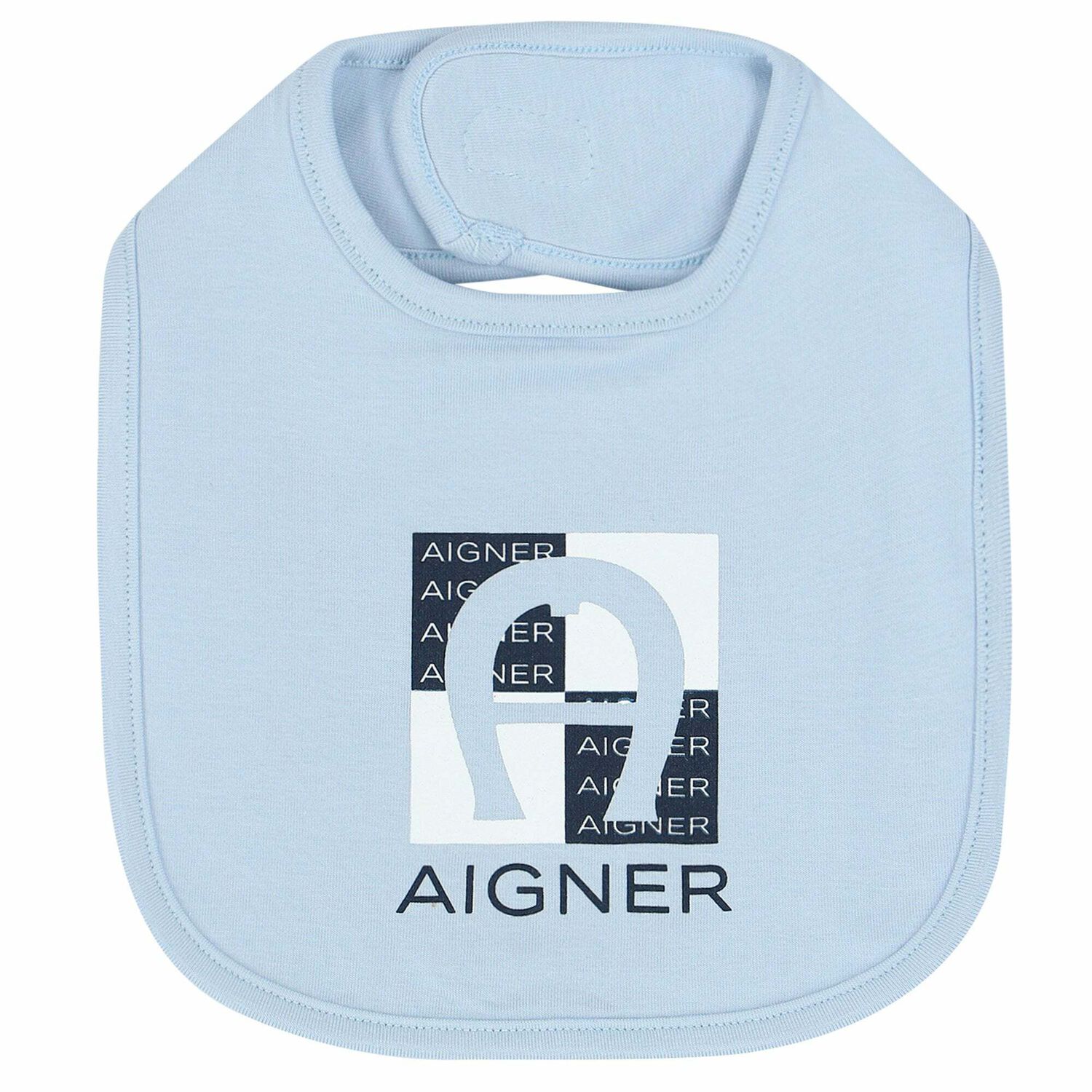 Baby Boys Blue & White Logo Bib, 1, hi-res image number null