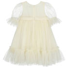 فستان بنات تول باللون العاجى, 2, hi-res