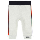Baby Boys Grey Logo Joggers, 1, hi-res