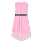 Girls Pink Logo Tulle Dress, 1, hi-res