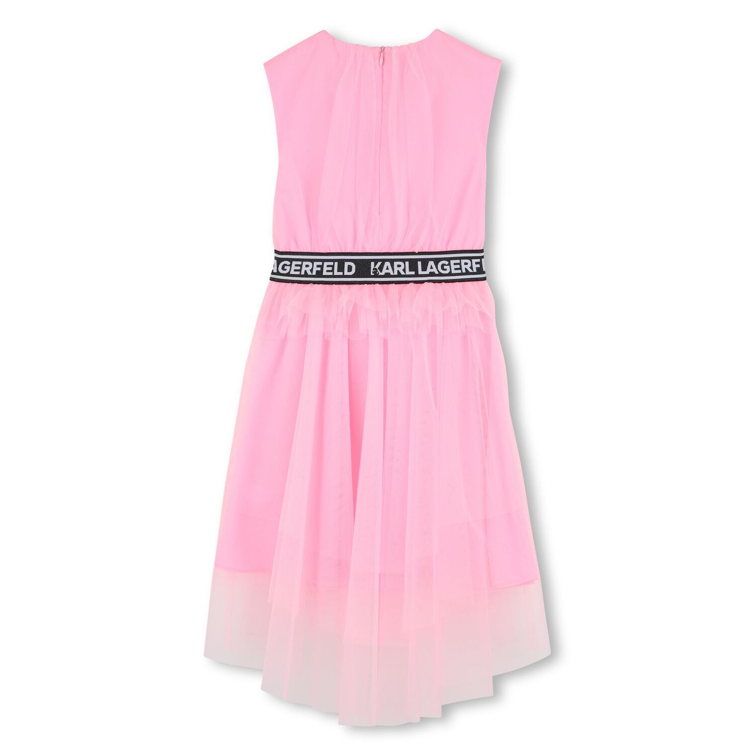 Girls Pink Logo Tulle Dress, 1, hi-res