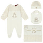 Ivory & Gold Logo Baby Set, 1, hi-res