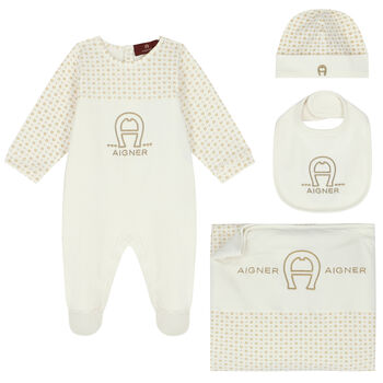 Ivory & Gold Logo Baby Set