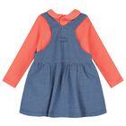 Baby Girls Coral & Blue Skirt Set, 1, hi-res