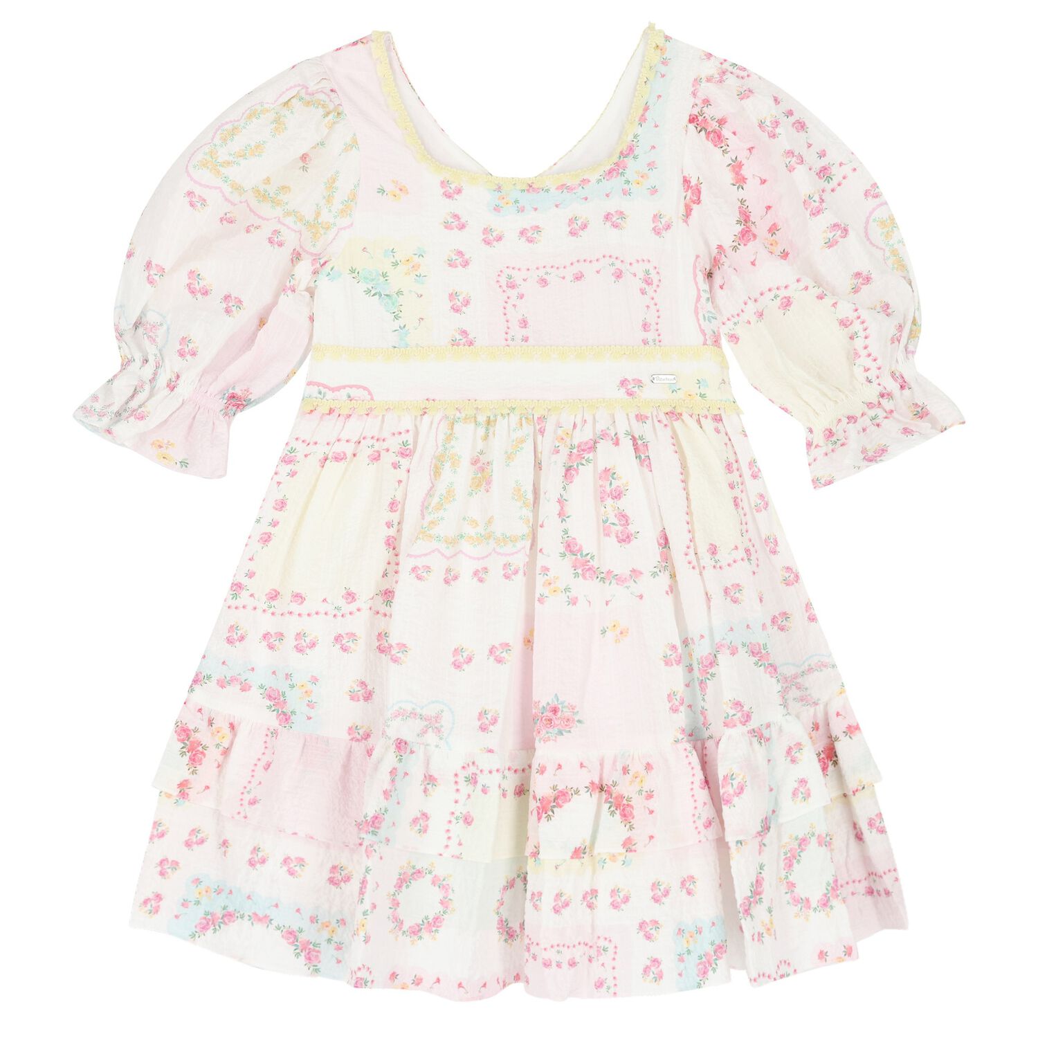 Girls White Floral Dress, 1, hi-res image number null