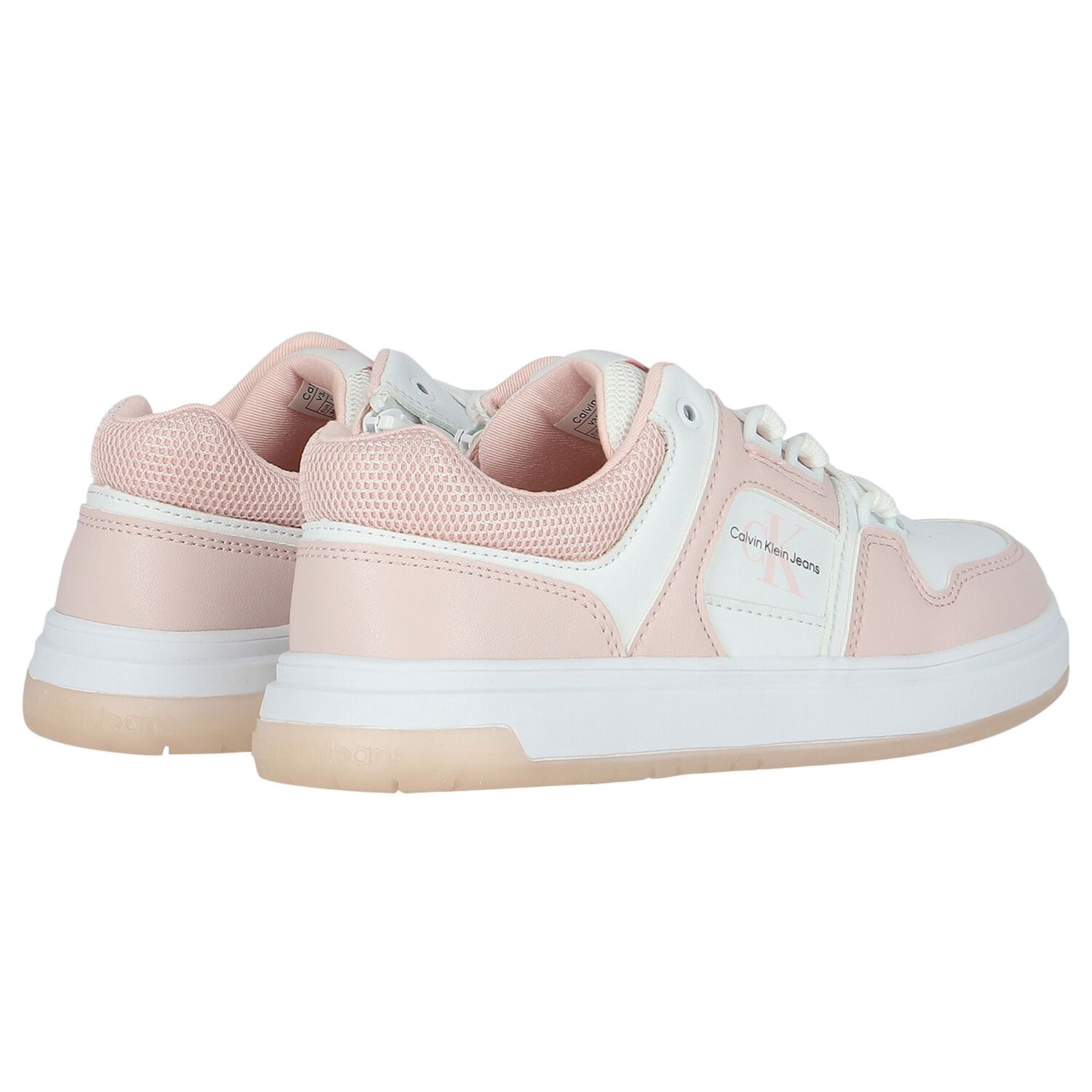 Girls Pink & White Logo Trainers, 1, hi-res image number null