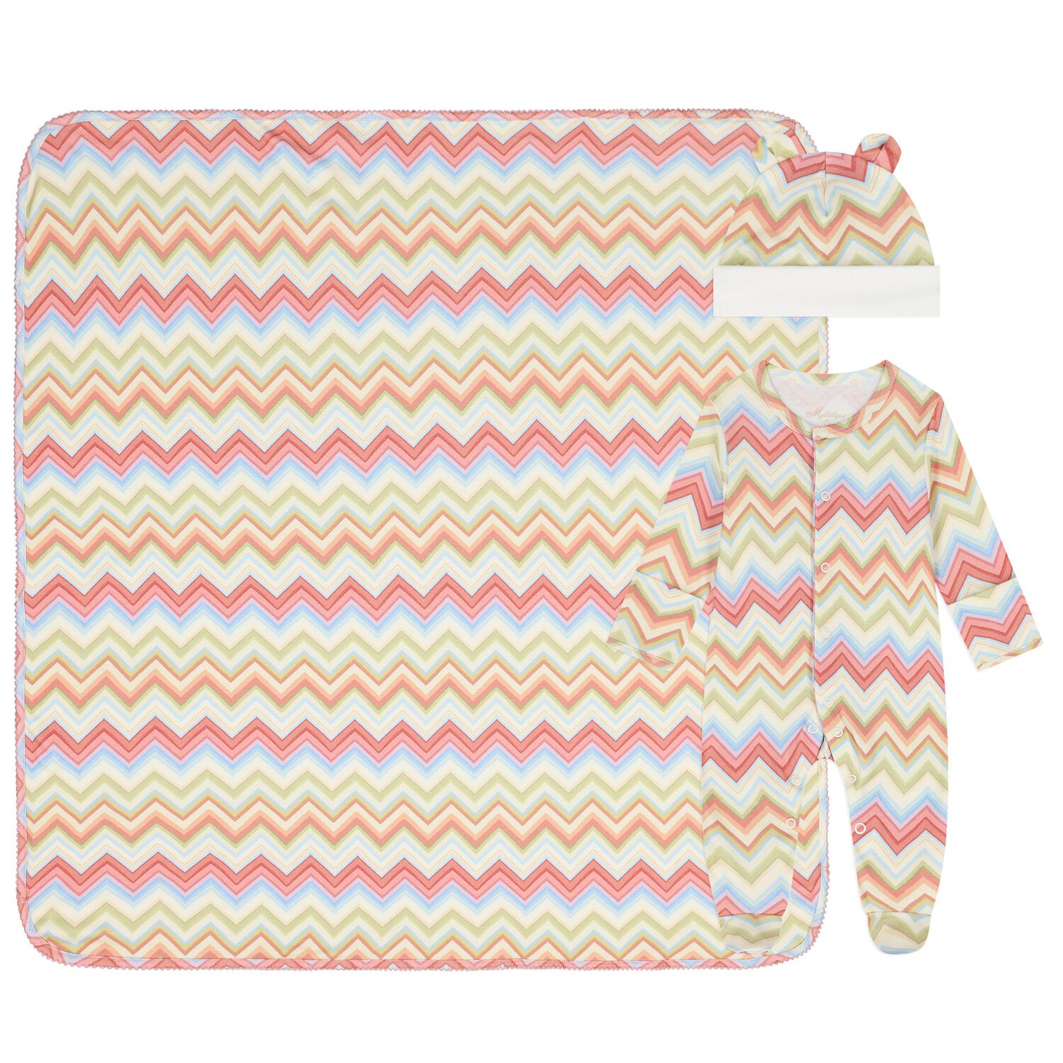 Multi-Coloured Zig Zag Babygrow Gift Set , 3, hi-res