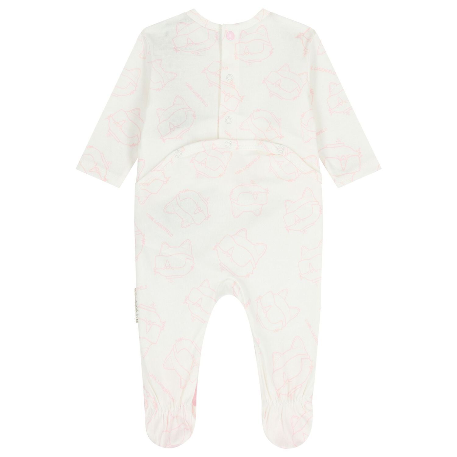 Baby Girls Pink & White Choupette Babygrow Gift Set, 1, hi-res