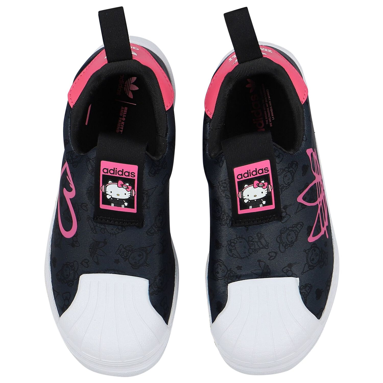 Girls Black & Pink Superstar 360 Trainers, 1, hi-res image number null