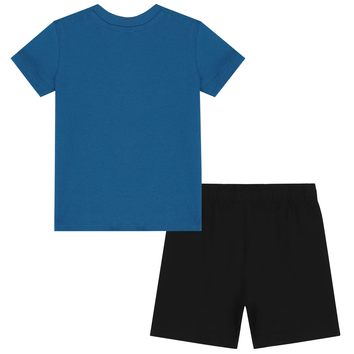 Younger Boys Blue & Black Logo Shorts Set, 1, hi-res