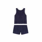 Girls Navy Blue Playsuit, 1, hi-res