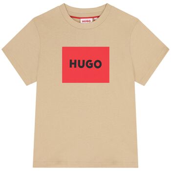 Boys Beige Logo T-Shirt 