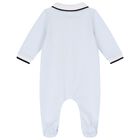 Baby Boys Blue & White Logo Babygrow, 2, hi-res