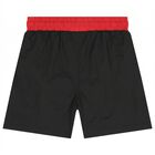 Boys Black Logo Swim Shorts, 1, hi-res