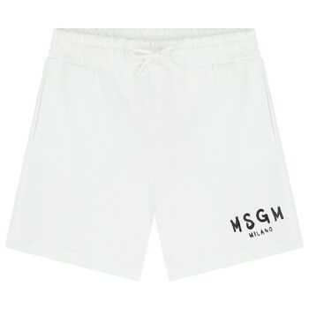 White Logo Shorts