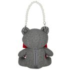 Girls Grey Teddy Bear Handbag ( 21cm ), 1, hi-res