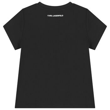 Girls Black Choupette Logo T-Shirt