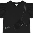 Girls Black Bag Logo Dress, 1, hi-res