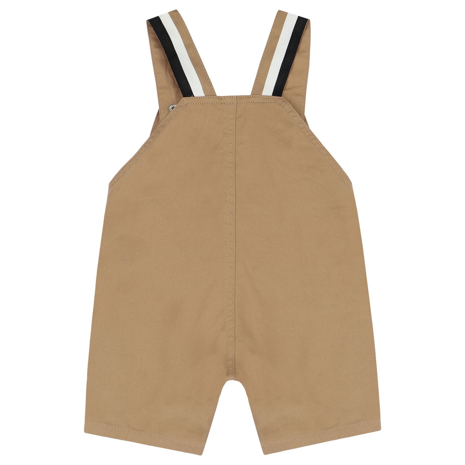 Baby Boys Beige Logo Dungaree, 1, hi-res