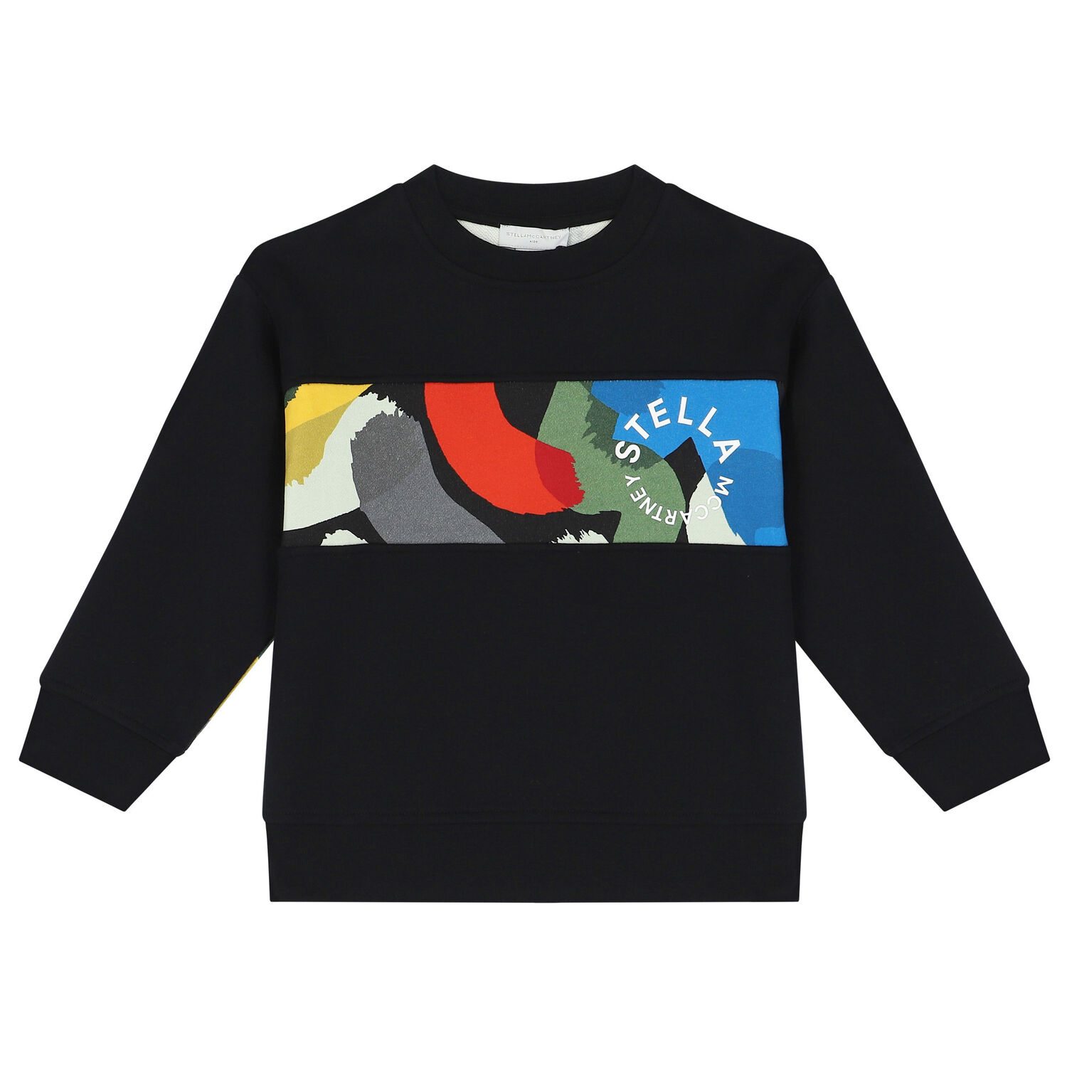 سويت شيرت أولاد بالشعار باللون الأسود, 1, hi-res