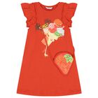 طقم فستان باللون البرتقالي للبنات, 3, hi-res