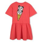 Girls Red Panda Ice Cream Logo Dress, 1, hi-res