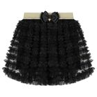 تنورة بنات مزينة بالترتر باللون الأسود والذهبي , 1, hi-res