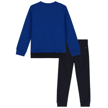 Boys Blue & Navy Blue Logo Tracksuit