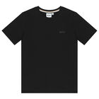Boys Black Logo T-Shirt, 1, hi-res