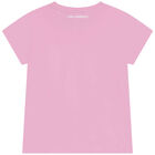 Girls Pink Choupette Logo T-Shirt, 1, hi-res