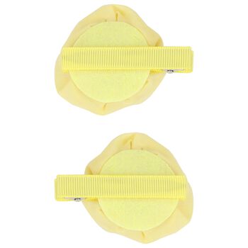 Girls Yellow Rosebud Hairclips ( 2-Pack )