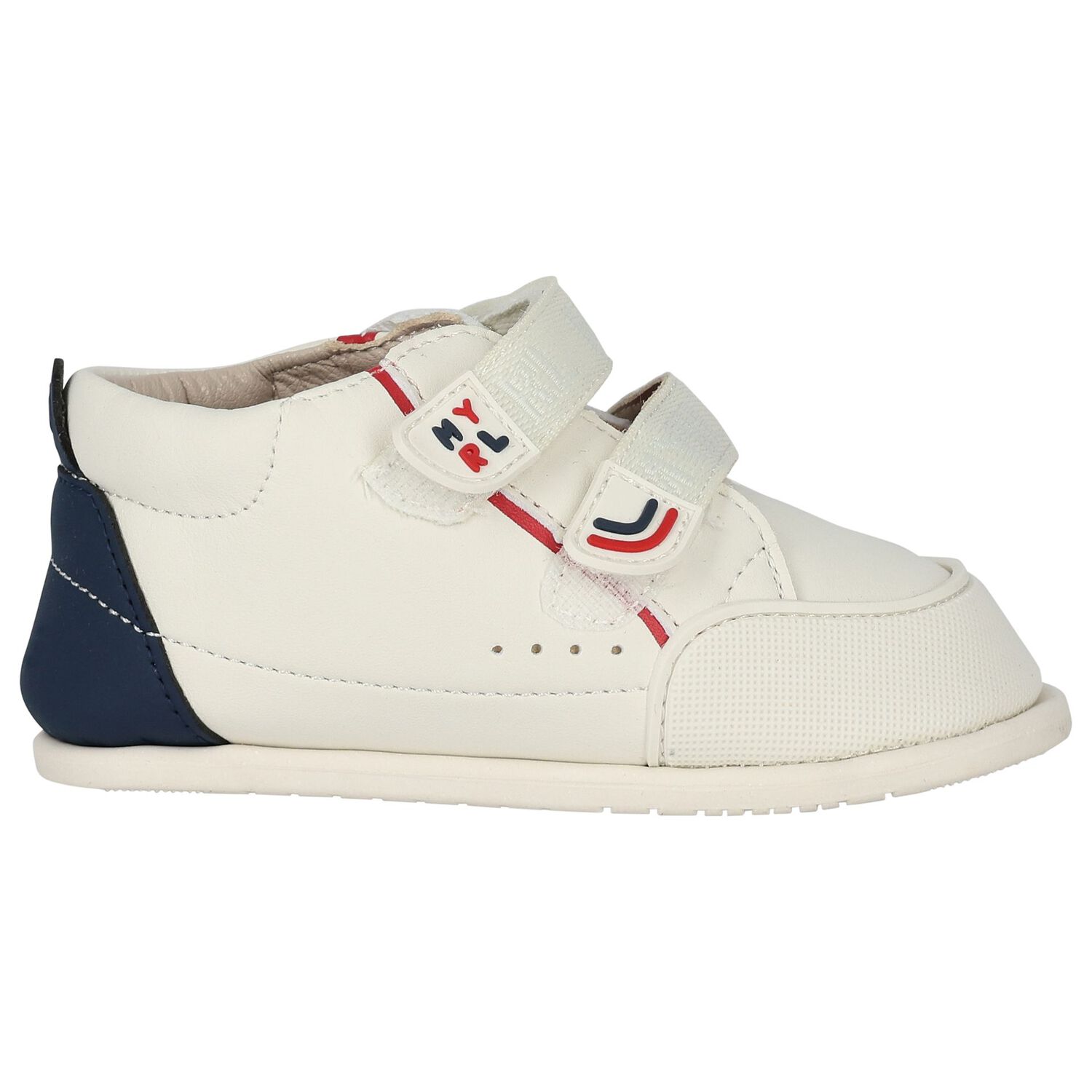 حذاء أولاد رياضى بالشعار باللون العاجي والأزرق , 1, hi-res image number null