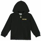 Younger Girls Black Zip Up Logo Top, 1, hi-res