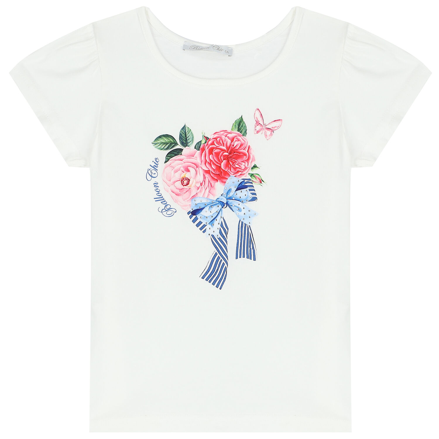 طقم تنورة بطبعة الزهور باللون الأبيض, 1, hi-res