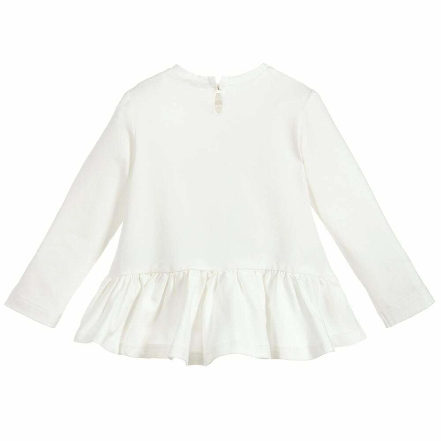 Younger Girls White Clock Top, 1, hi-res