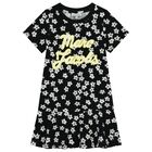 Girls Black Logo Flower Dress, 1, hi-res
