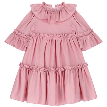 Girls Pink Tiered Dress