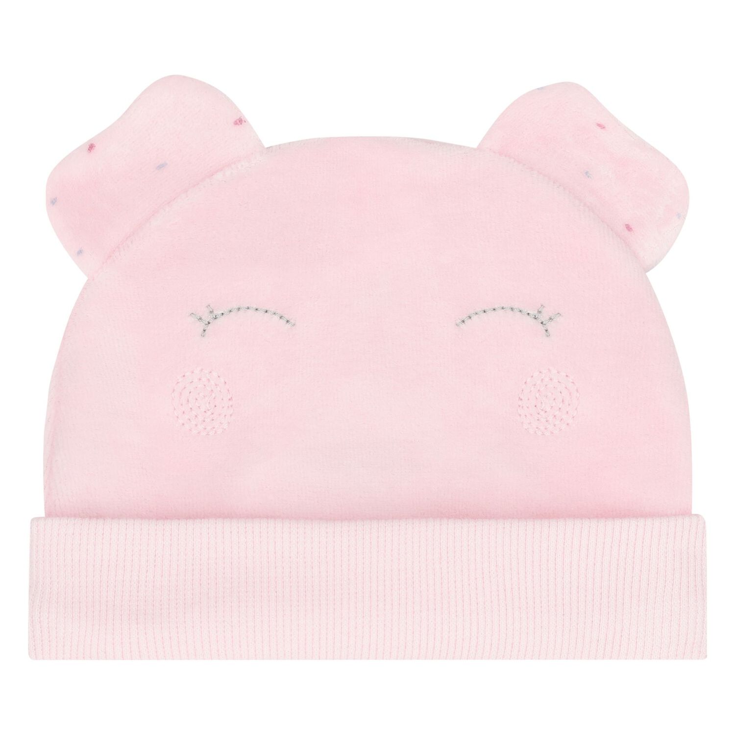 Baby Girls Pink Hat & Mitten Set, 2, hi-res