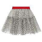 تنورة تول عاجية بنقشة جلد الفهد للبنات, 1, hi-res