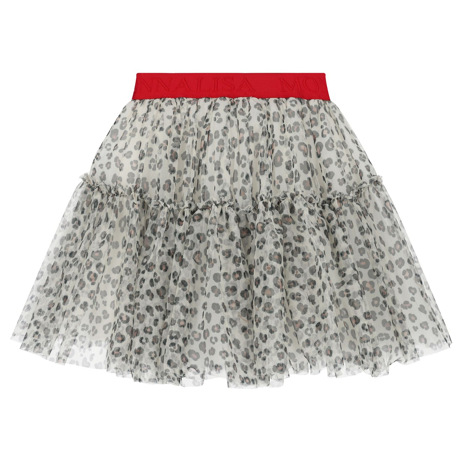 تنورة تول عاجية بنقشة جلد الفهد للبنات, 1, hi-res image number null