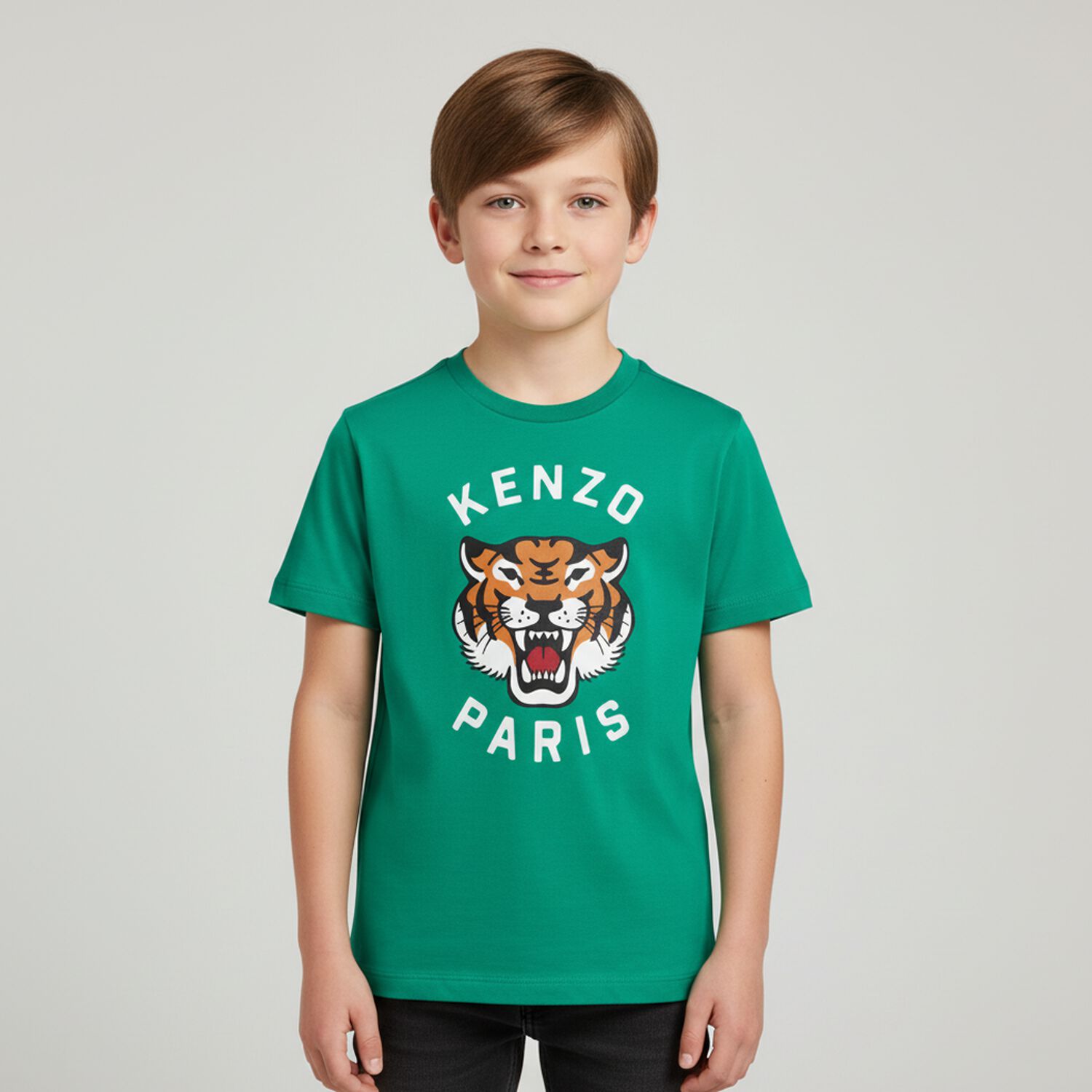 Boys Green Tiger T-Shirt, 1, hi-res image number null